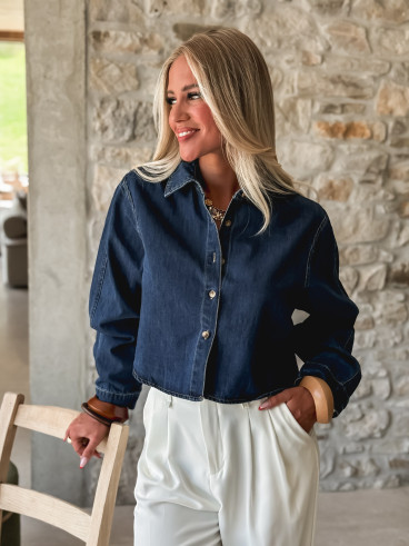 Chemise en jeans Laurélia - Bleu foncé