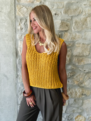 Pull sans manches Loreine - Moutarde