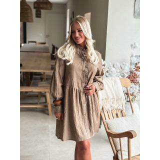 Robe courte lignée Elorine - Chocolat