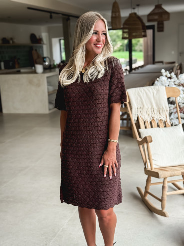 Robe courte Enissa - Chocolat