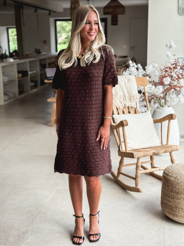 Robe courte Enissa - Chocolat