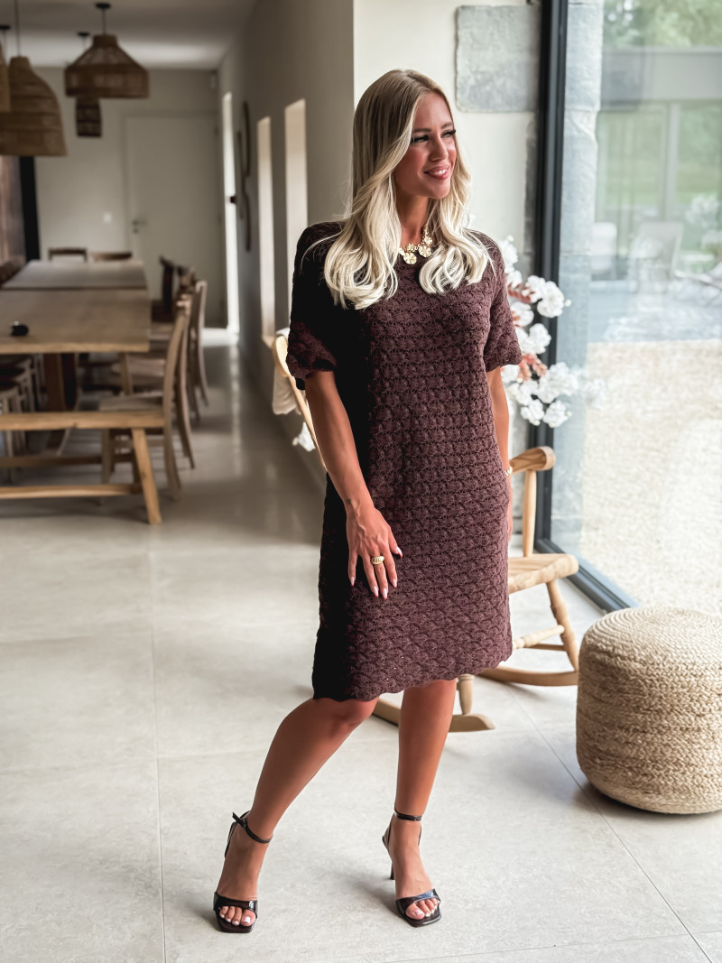 Robe courte Enissa - Chocolat