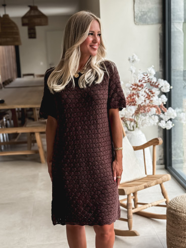 Robe courte Enissa - Chocolat