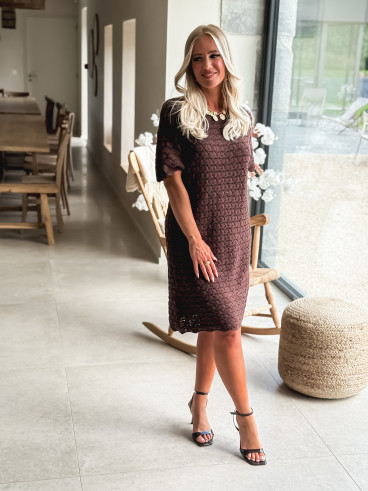 Robe courte Enissa - Chocolat