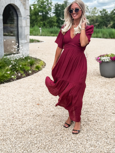 Robe longue Sadya - Bordeaux