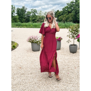 Robe longue Sadya - Bordeaux