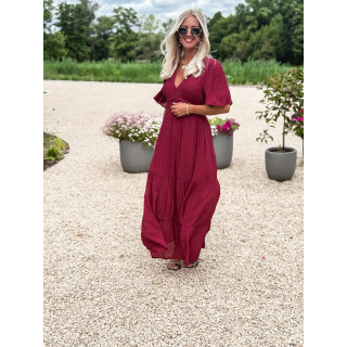 Robe longue Sadya - Bordeaux