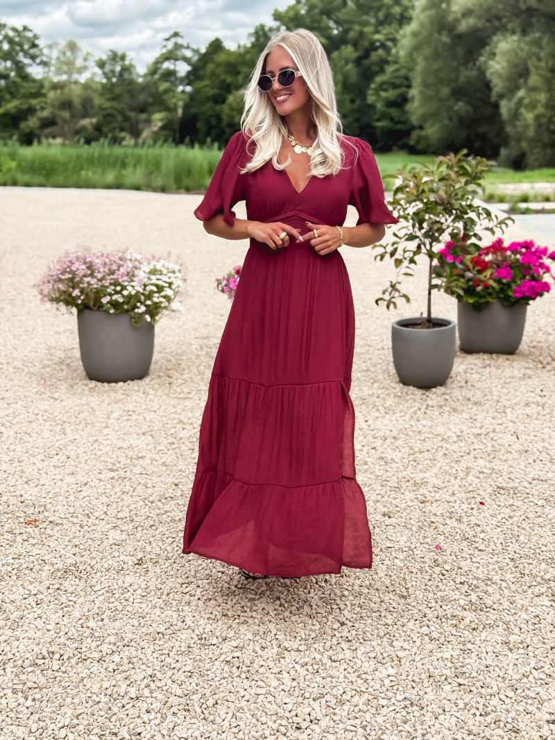 Robe longue Sadya - Bordeaux