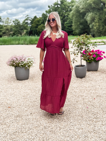 Robe longue Sadya - Bordeaux