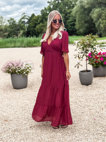 Robe longue Sadya - Bordeaux