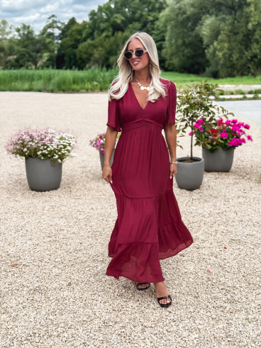 Robe longue Sadya - Bordeaux