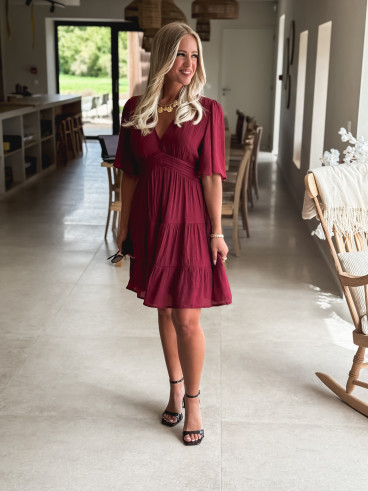 Robe courte Sadya - Bordeaux