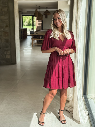 Robe courte Sadya - Bordeaux