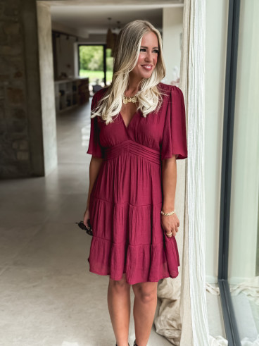 Robe courte Sadya - Bordeaux