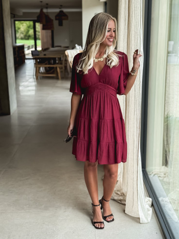 Robe courte Sadya - Bordeaux