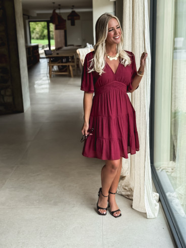 Robe courte Sadya - Bordeaux