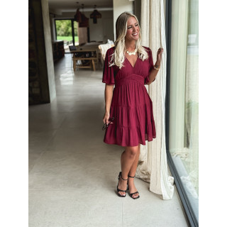 Robe courte Sadya - Bordeaux