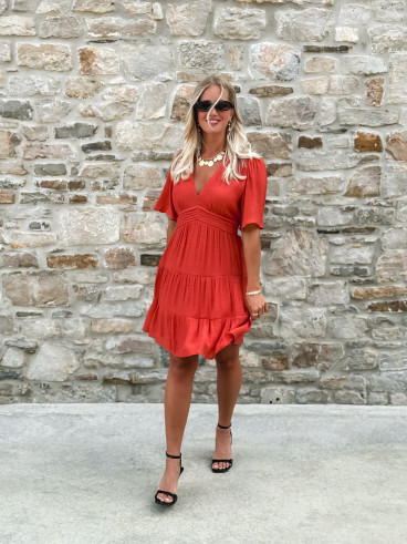 Robe courte Sadya - Terracotta