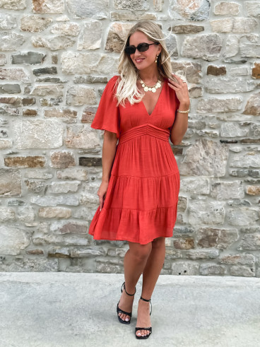 Robe courte Sadya - Terracotta