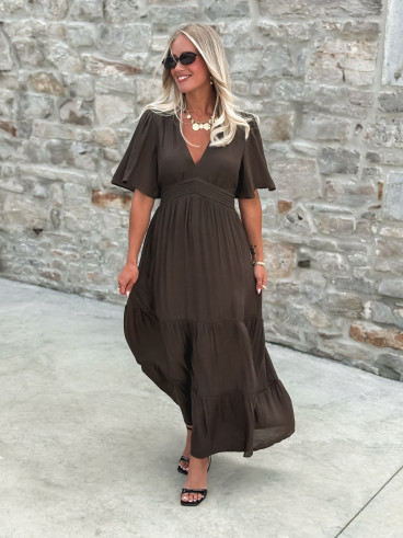 Robe longue Sadya - Chocolat