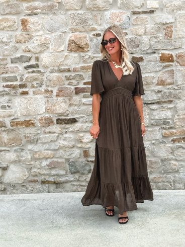 Robe longue Sadya - Chocolat