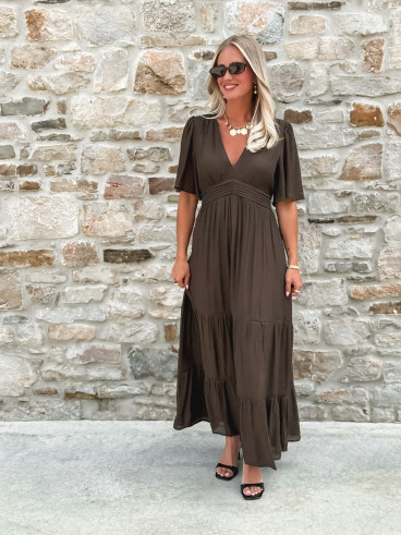 Robe longue Sadya - Chocolat