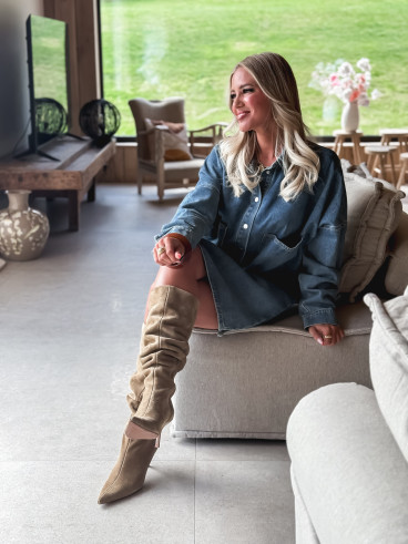 Robe courte en jeans Laïla - Bleu