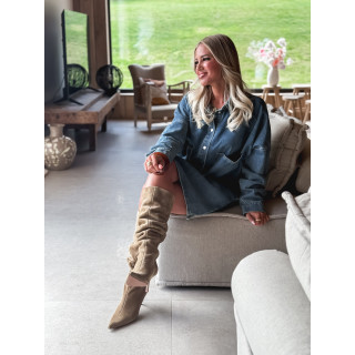 Robe courte en jeans Laïla - Bleu