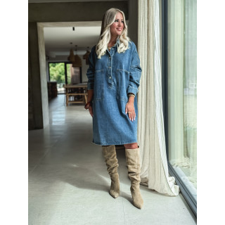 Robe courte en jeans Laïla - Bleu