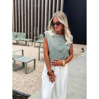 Gilet en jeans Estela - Kaki foncé