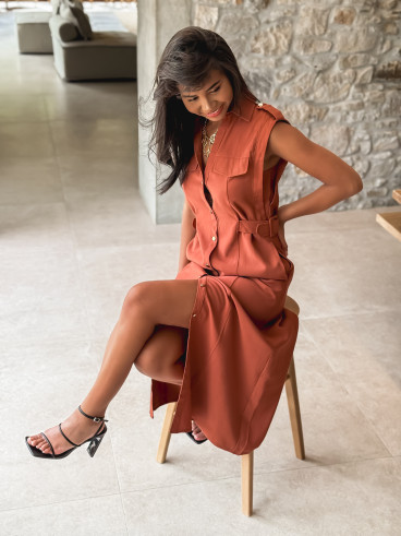 Robe longue Dahyna - Brique