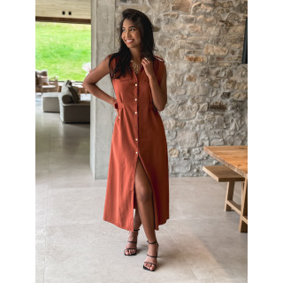Robe longue Dahyna - Brique