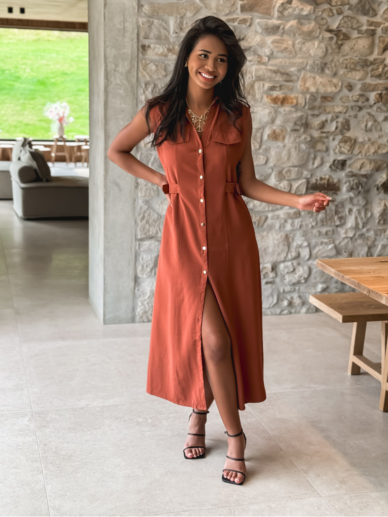 Robe longue Dahyna - Brique