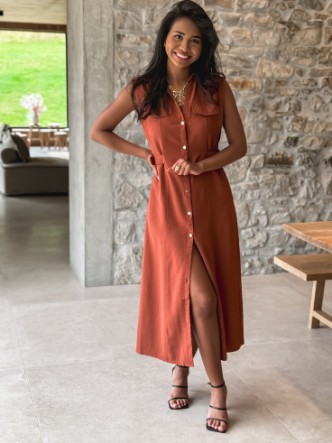 Robe longue Dahyna - Brique