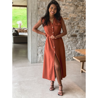 Robe longue Dahyna - Brique
