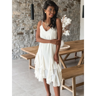 Robe courte Cathéna - Ecru