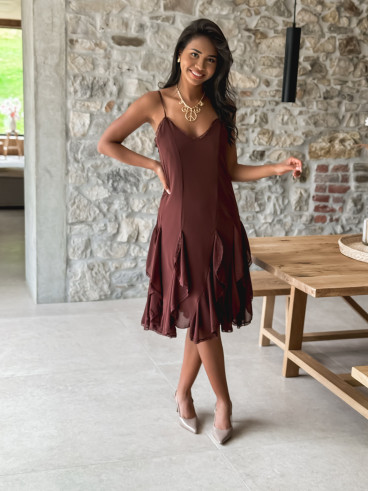 Robe courte Cathéna - Marron