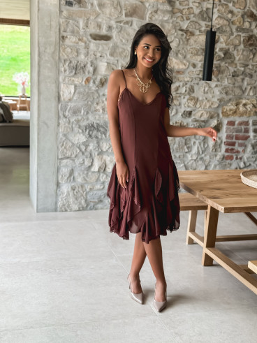 Robe courte Cathéna - Marron