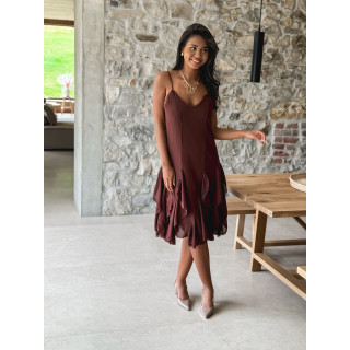 Robe courte Cathéna - Marron