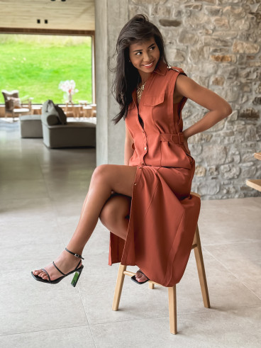 Robe longue Dahyna - Brique