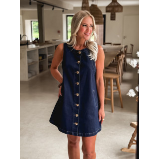 Robe courte en jeans Sisley - Bleu foncé