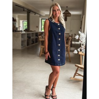 Robe courte en jeans Sisley - Bleu foncé