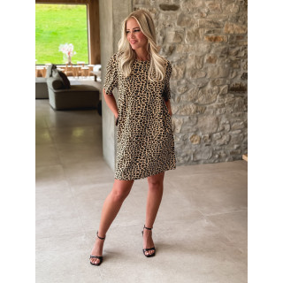Robe à motifs léopard Launa - Beige/Noir