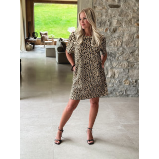 Robe à motifs léopard Launa - Beige/Noir