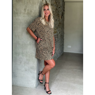 Robe à motifs léopard Launa - Beige/Noir