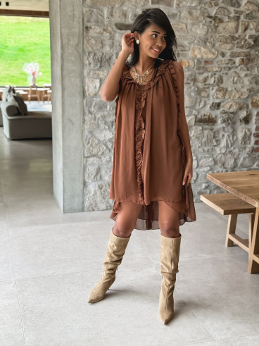 Robe courte Joëlyne - Chocolat
