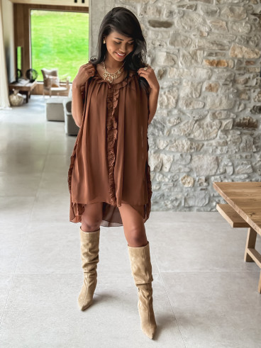 Robe courte Joëlyne - Chocolat