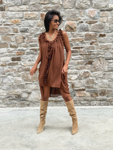 Robe courte Joëlyne - Chocolat