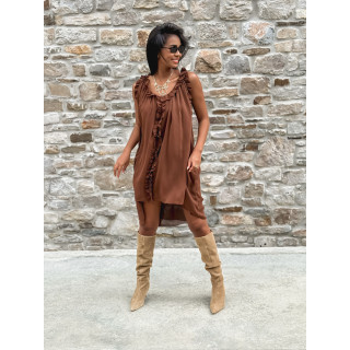 Robe courte Joëlyne - Chocolat