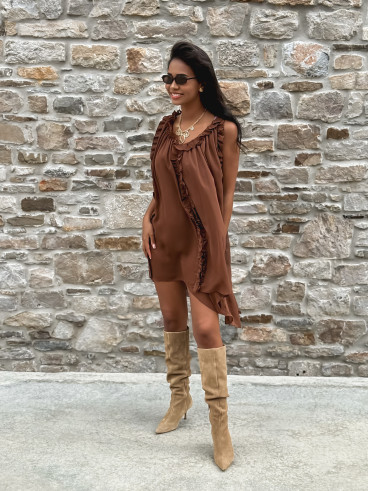 Robe courte Joëlyne - Chocolat